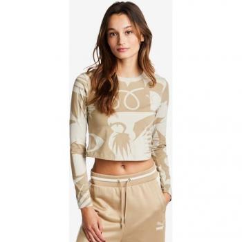 Puma Classics Artisanal Damen T-Shirt in Beige L