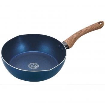 WoodWave Diamond Frying Pot 22 – Non‑Stick, Dual Layer, Dark Blue