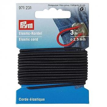 Cordon élastique rond Prym 2,5 mm noir