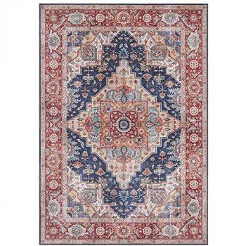 Indigo and Red Sylla Flatweave Rug