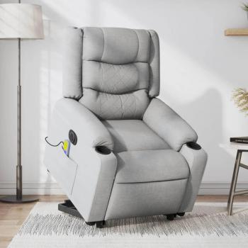 Fauteuil de massage avec fonction inclinable en tissu gris clair