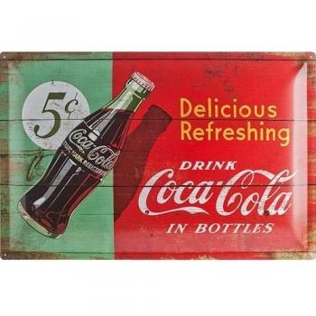 Placa Metálica Coca Cola Vintage, 40x60 cm, Estilo Retro