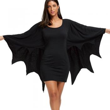 Herbstliches Bodycon Kleid mit Fledermausärmeln