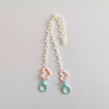 Girls Heart Pendant Acrylic Link Chain Neck Strap