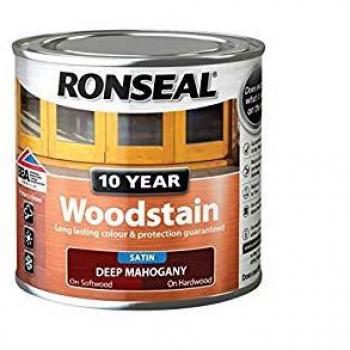 Ronseal Deep Mahogany Wood Stain with 10 Year Protection, 250ml