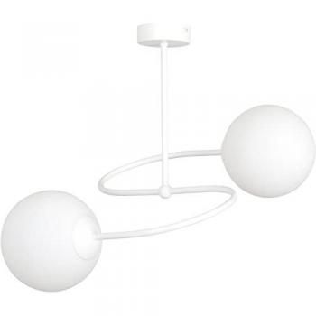 Techo Emibig Selbi Lámpara Globo 2xE14 en Blanco con Paneles Transparentes