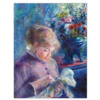 Artery8 Classic Blue Sewing Woman 12x16 Print