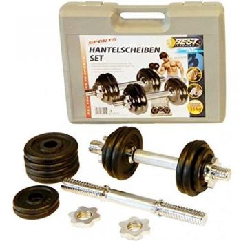 Best Sporting 2er Hantelset mit 15 kg und Stellringen für individuelles Training