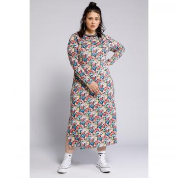 Abito jersey maniche lunghe floreale donna rosa taglia 56/58 viscosa Studio Untold