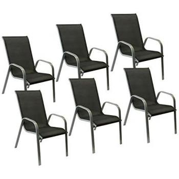 Chaises empilables Marbella en textilène gris