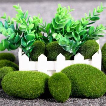 20Pcs Moss-Covered Stone Rocks for Home Decoration