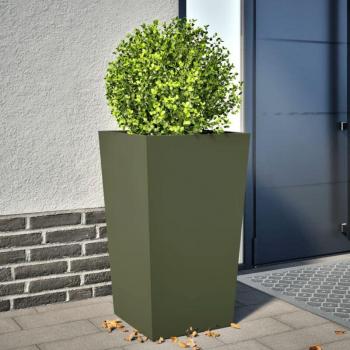 Giardino Acciaio Fioriera Verde Oliva 45x45x75