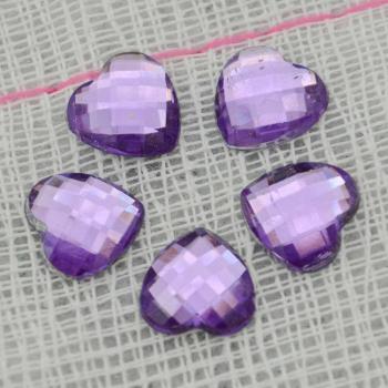 12mm AB Color Heart Acrylic Flatback Rhinestones