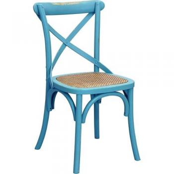 Mobilier Crocio SkyBlue: Chaise Bois sans Accoudoirs (Intérieur / Extérieur)