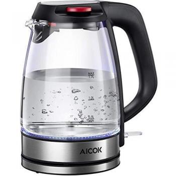 Blue LED Eco‑Glass Electric Kettle – 1.7L