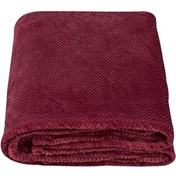 SOCHOW 150cm x 200cm Flannel Fleece Blanket, Wine