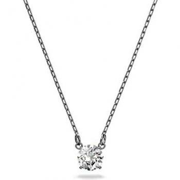 Collar Attract 100% Swarovski, talla redonda, color blanco, baño de rodio