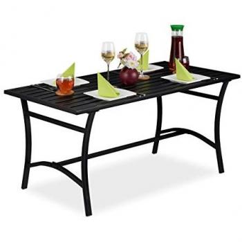 Tavolo Balcone Rettangolare in Metallo, 55,5x120x60 cm, Nero
