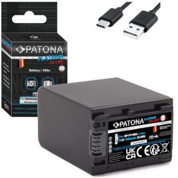 PATONA Platinum USB-C Akku für Sony NP-FV100, 3090mAh, Kamera-Stromversorgung