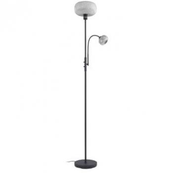 Elegant Black‑Grey Lindby Aliette Floor Lamp with Glass Accent