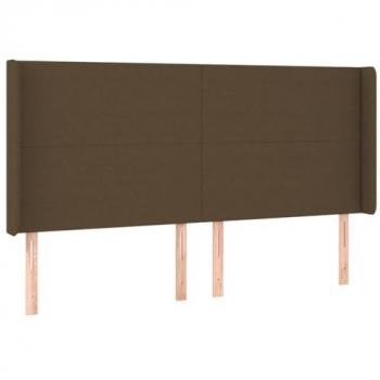 VidaXL LED-Headboard Dunkelbraun – 163 × 16 × 118/128 cm, Stoffoptik