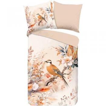 Good Morning Gloria Baumwolle Wendebettwäsche – Naturblumen & Vogeldesign