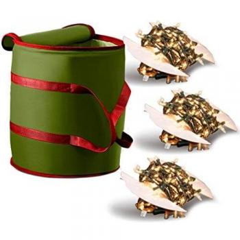 ZOBER Non-Woven Fabric Christmas Light Storage Bag (Holds 600 Bulbs, Green)