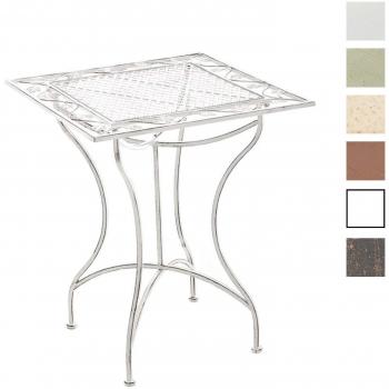 Handgefertigter Design Eisentisch ASINA 60 x 60 cm Nostalgisches Design Antik Weiß