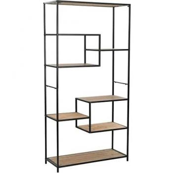 VidaXL Bücherregal Massivholz Tanne und Stahl 90,5x35x180 cm