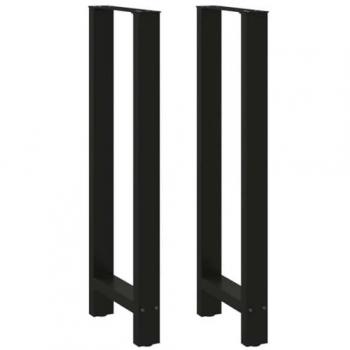 Gambe per Tavolino Bar Acciaio Nero 2pz 50x110-111cm