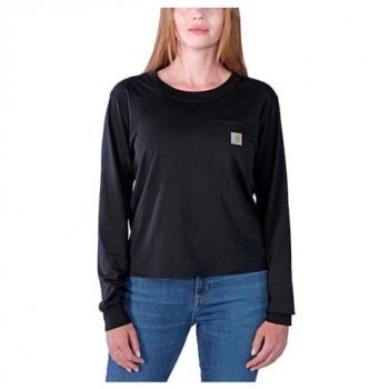 Carhartt Damen Langarmshirt mit Pocket Relaxed Fit Lightweight Schwarz XS