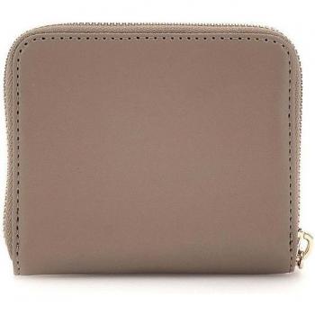 Pochette portefeuille zip taupe femme