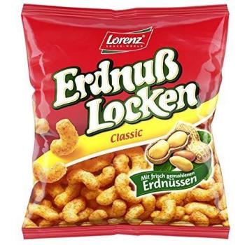 Erdnusslocken Mais-Snack mit frisch gemahlenen Erdnüssen, 20 x 30 g Karton