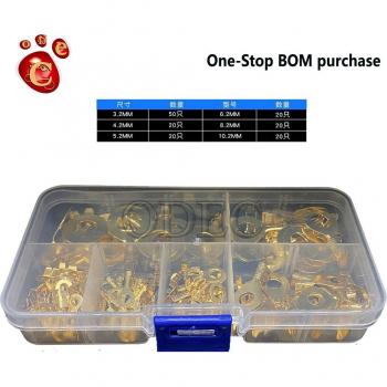 M3/M4/M5/M6/M8/M10 Copper Grounding Ring Terminal Kit, 150pcs