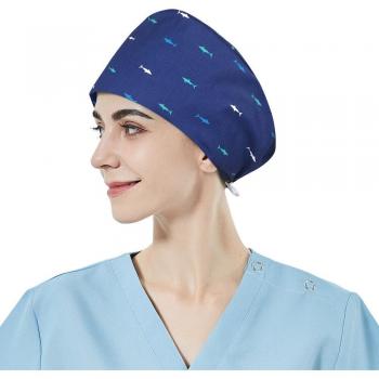 Cartoon Printed Medical Scrubs Hat