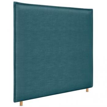 Cabecero Tapizado de Lino Natural Turquesa con Ribete y Grosor de 8cm