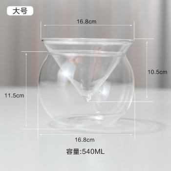 Bol à salade en verre transparent avec compartiment pour fruits et légumes