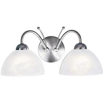 Milanese 2-Bulb Glass Wall Light Satin Silver E14