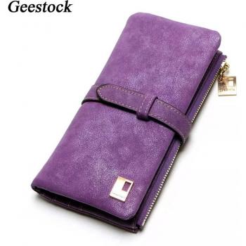 Geestock Mujer Billetera Cuero Crema Longitud