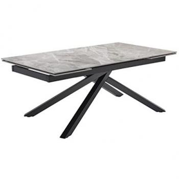 Table Élégante 180/260 cm Céramique Pied Torsadé Meubletmoi