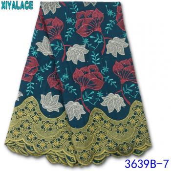 Soft Cotton Swiss Lace Fabric with Embroidery for Dresses KS3639B