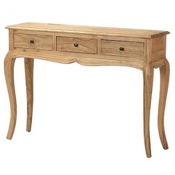 Mobiliario Adda Home: Consola Madera Mindi Natural, 3 cajones