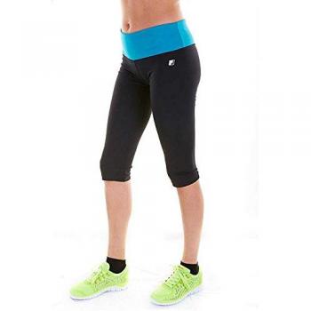 Joluvi Pantalon 3/4 Femme Noir / Orange Néon