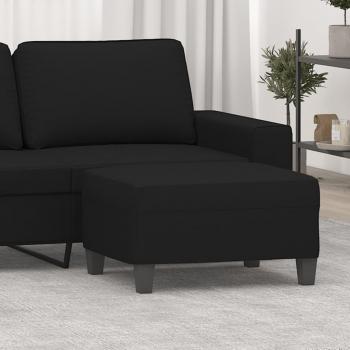 Poggiapiedi Nero in Tessuto Microfibra 70x55x41 cm
