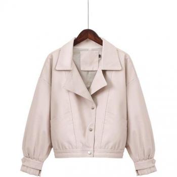 Veste en Faux Cuir Souple pour Femme
