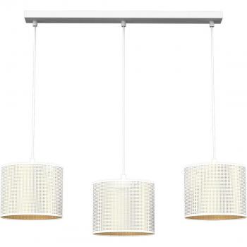 Lampada Euluna Jovin 3 luci sospesa bianco/oro