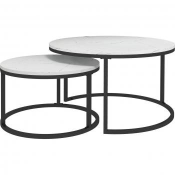 Homcom Faux Marbled Top Coffee Table Set