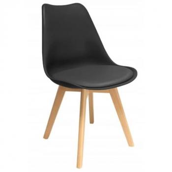 Chaise Oslo Noir Éco‑Plastique & Cuir