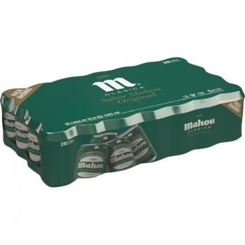 MAHOU CLASICA Cerveza Mahou Clásica pack de 28 latas de 33 cl
