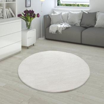 Robe de Salon en Fausse Fourrure – Beige, Tapis Rond 160 cm